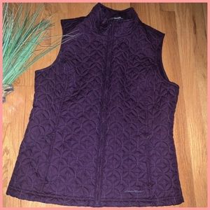 Eddie Bauer Quilted Vest Purple Medium
